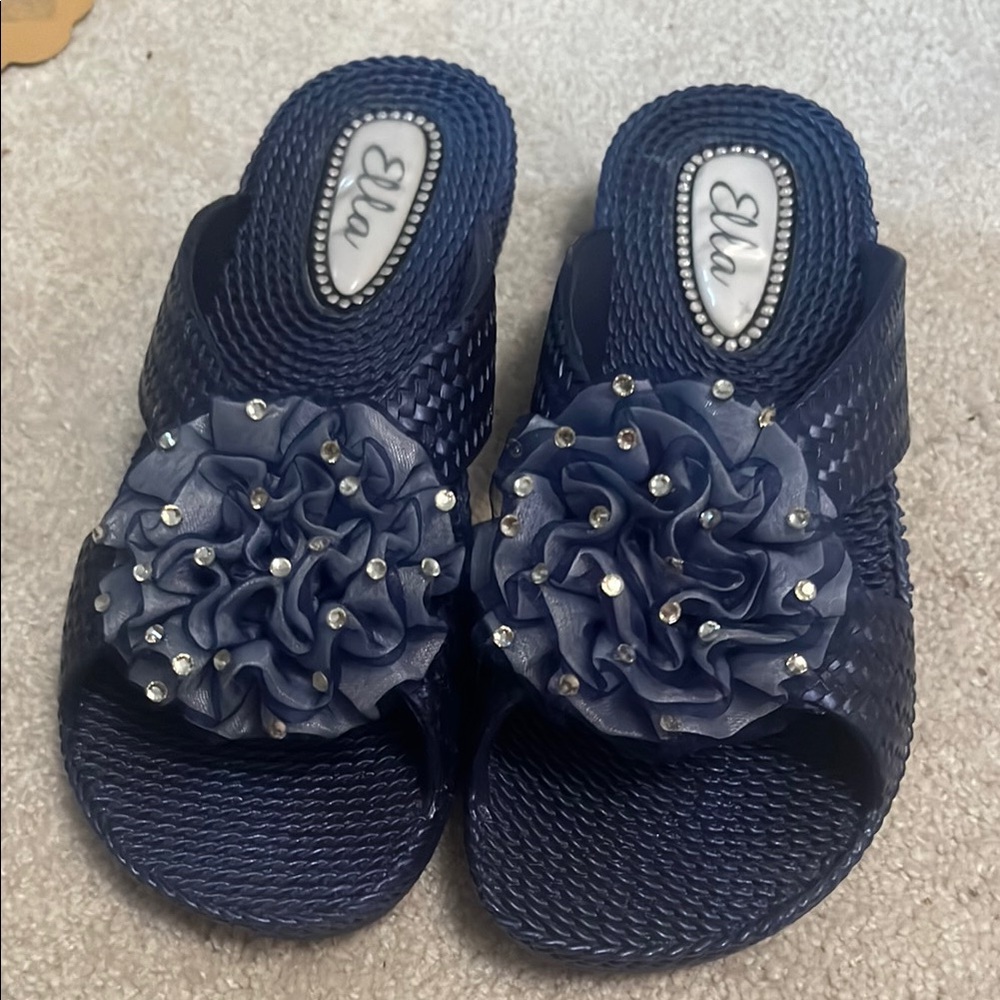Ella Women's Navy Slide Sandals
